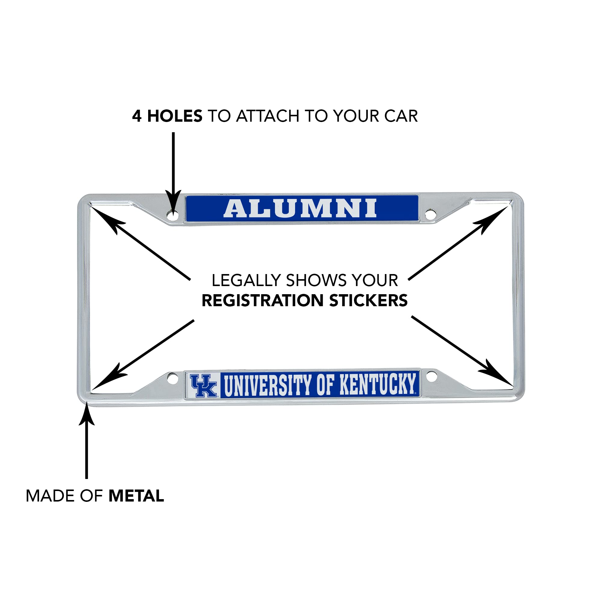Kentucky Wildcats Metal License Plate Frame - University of Kentucky Alumni Car Accessories for Front or Rear Bumper - Perfect for UK Graduates & Fans (Desert Cactus Design) - Show Your Wildcat Pride on Game Days & Campus Visits