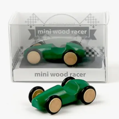 Mini Wooden Race Car Toy - Green Color - Perfect for Kids' Playtime, Birthday Gifts & Collectible Display