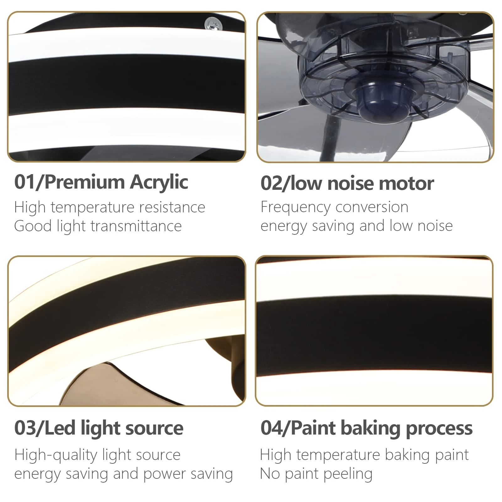 Smart LED Ceiling Fan with Light - 6 Speed Settings, Ultra Quiet, Energy Efficient - Perfect for Bedroom, Living Room, and Office Spaces