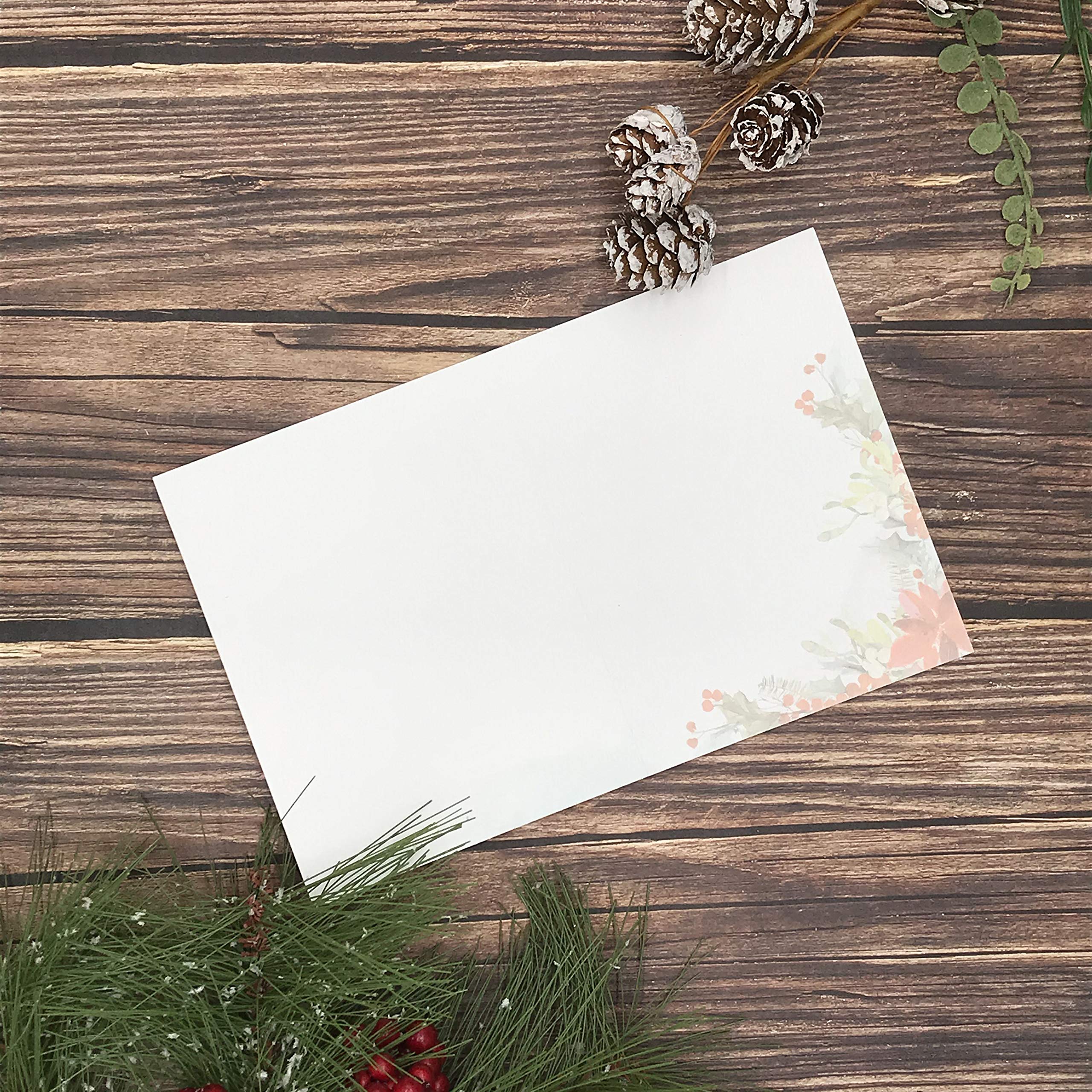 Premium Watercolor Winter Woodland Animal Note Card Set - Fox & Hare Holiday Christmas Cards - Luxury Gift for Friends, Family & Coworkers - Perfect for Holiday Greetings, Thank You Notes & Seasonal Wishes