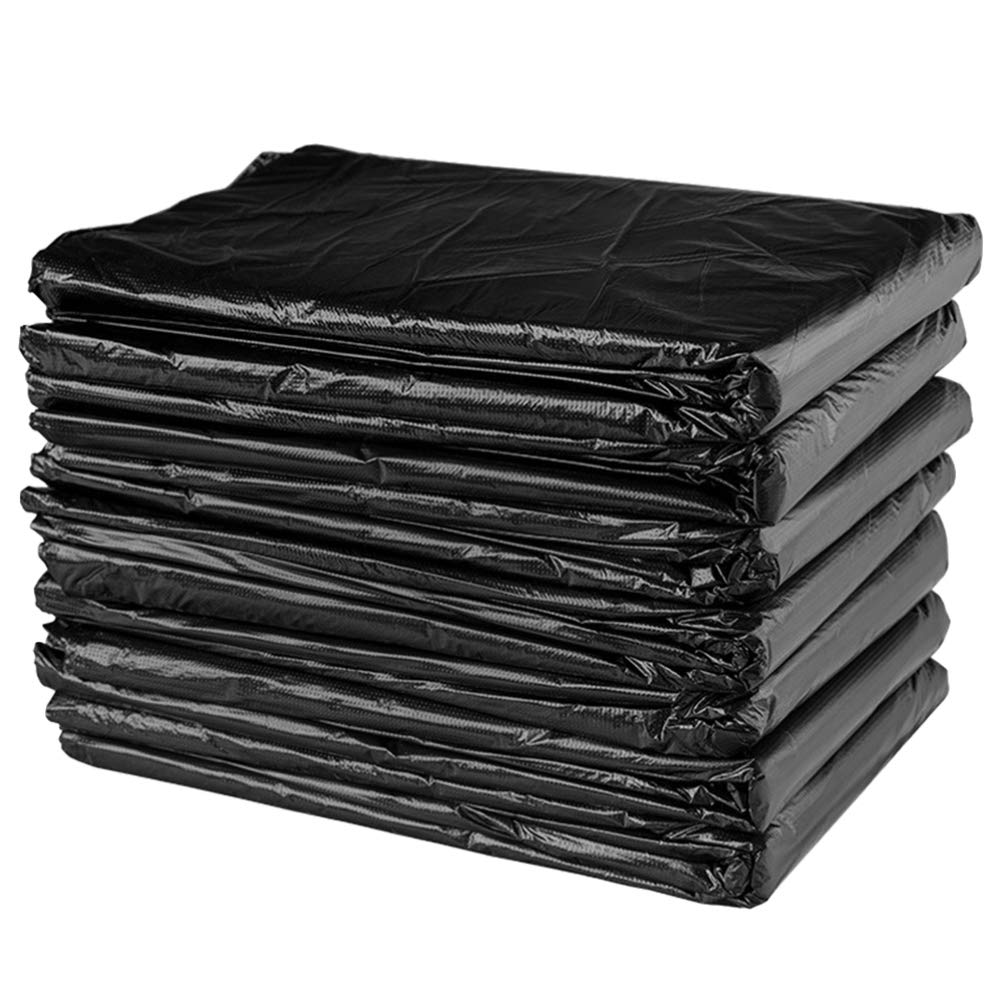 50-Pack Heavy Duty Large Trash Bags - 55 Gallon Extra Strong Garbage Bags, Thickened Black Trash Can Liners for Kitchen, Yard, Office & Commercial Use
