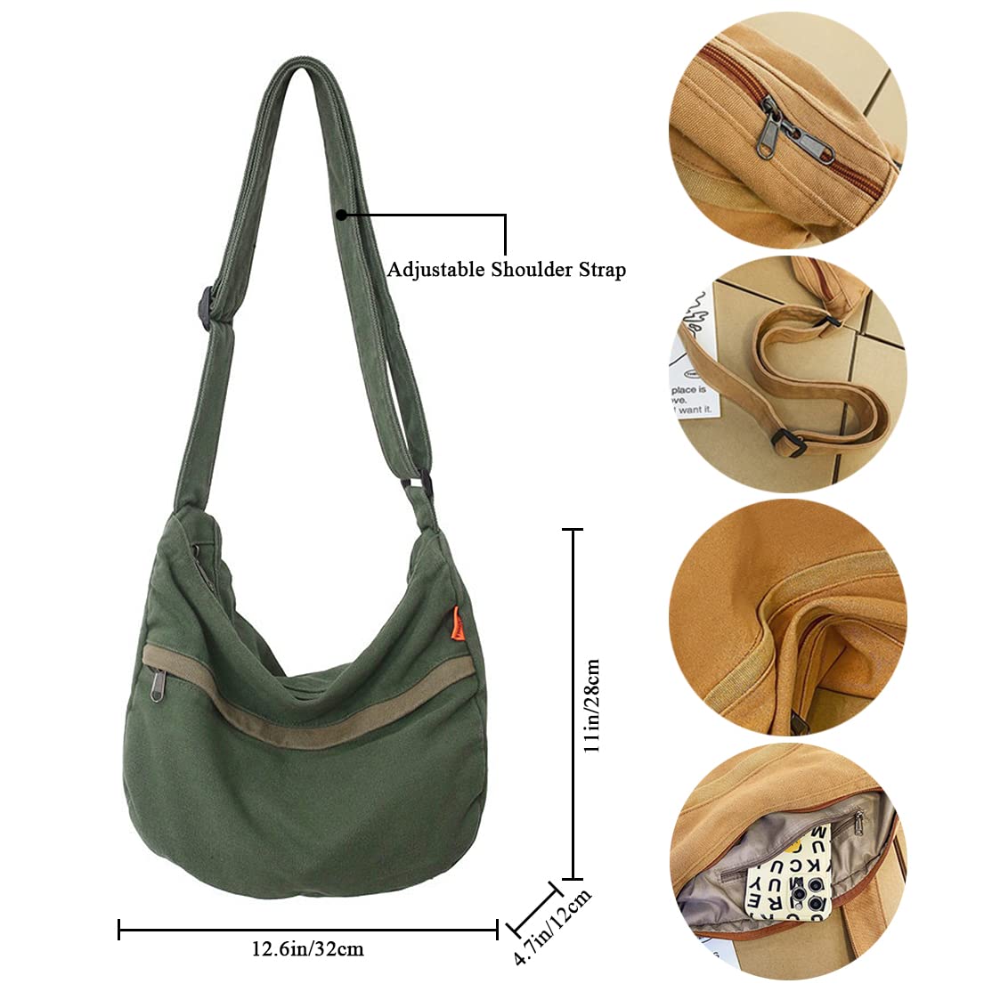 Stylish Women's Large Capacity Canvas Crossbody Shoulder Bag - Perfect for Shopping, Work, Travel & Everyday Use | Durable Casual Tote Handbag for Women | Fashionable & Functional Purse for Office, Commute, Weekend Outings