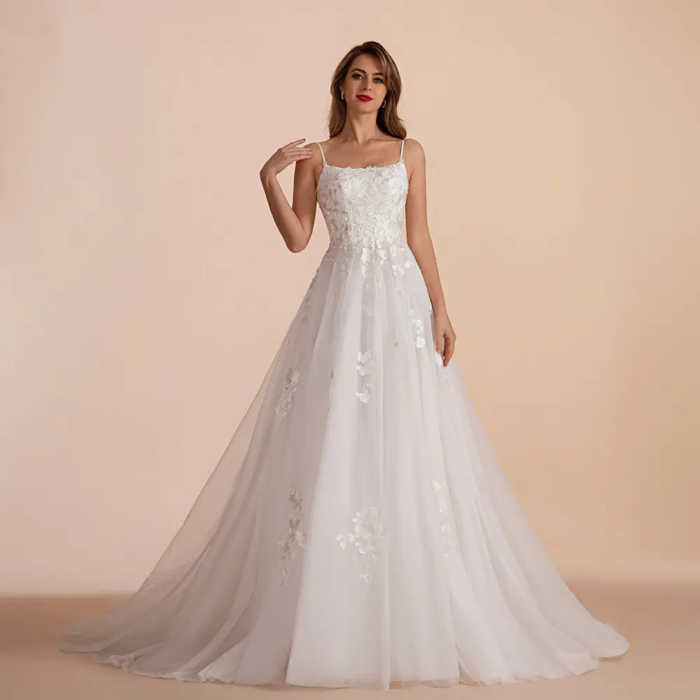 Elegant A-Line Sweetheart Lace Ivory Wedding Dress for Bride - Perfect for Church Ceremony, Beach Wedding & Romantic Vows