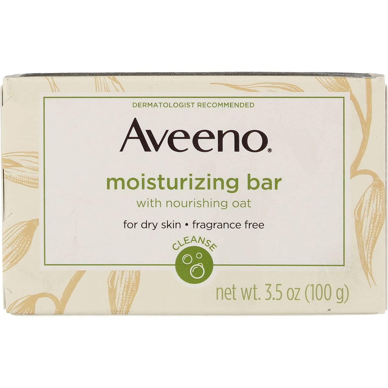 Aveeno Gentle Moisturizing Bar Soap-Free Facial Cleanser with Nourishing Oat for Dry Sensitive Skin - Fragrance Free, Dye Free - 3.5 oz - Perfect for Daily Face Wash & Travel Skincare Routine