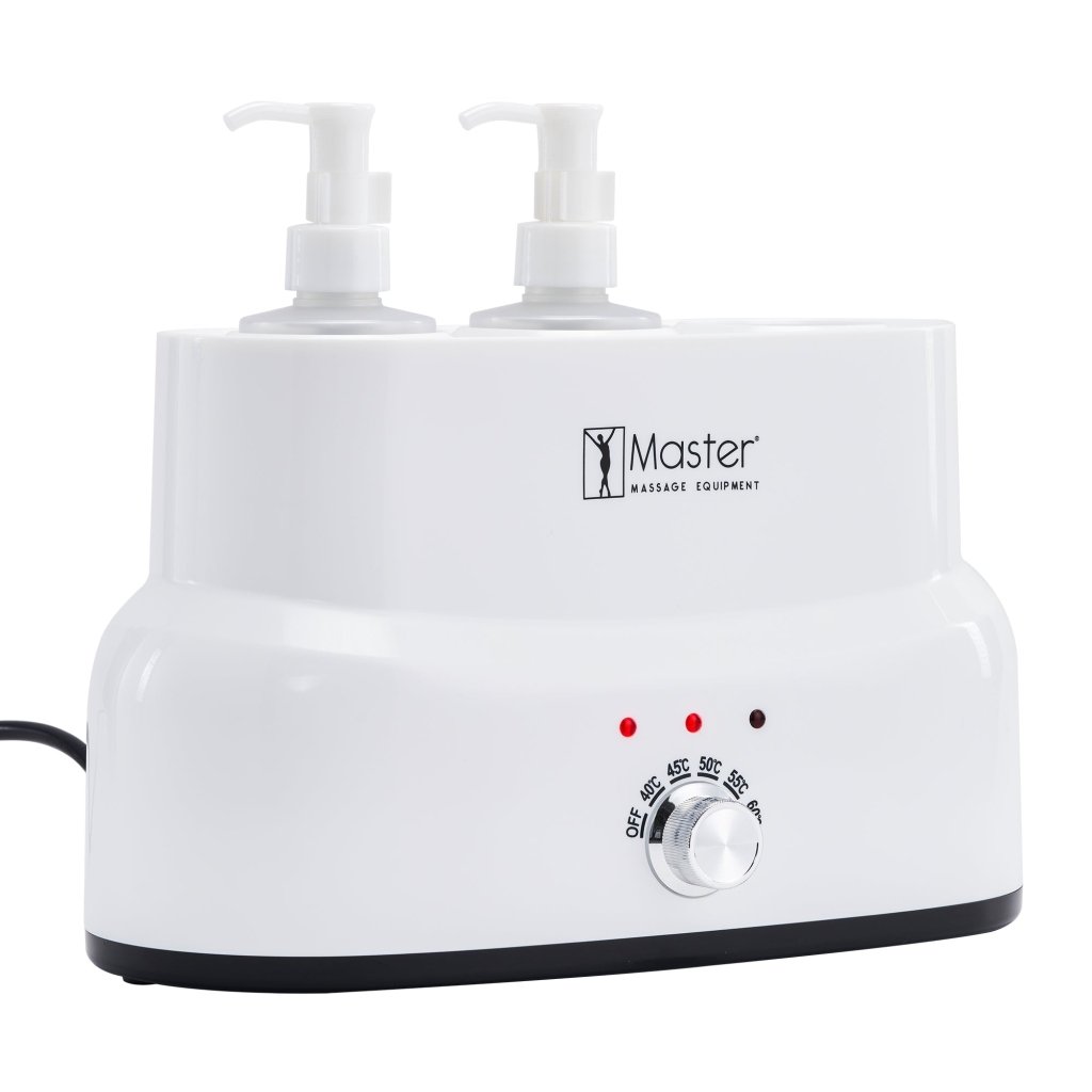 Professional Massage Oil Warmer with 3 Empty Bottles - Portable Massage Lotion Heater for Creams & Oils - Spa & Home Massage Therapy Equipment for Relaxation & Pain Relief