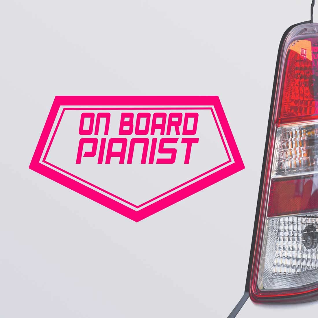 ON Board Pianist Pink Car Laptop Wall Decal Sticker - Waterproof Vinyl Art for Cars, Laptops, Walls & Windows - Perfect for Music Lovers, Office & Home Decor