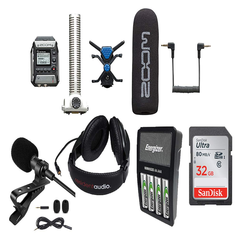 Zoom F1-SP Professional Field Recorder Kit with Shotgun Mic, Lavalier Mic, 32GB SD Card, Headphones & Rechargeable Batteries - Perfect for Film Making, Podcasting, Interviews & Outdoor Recording