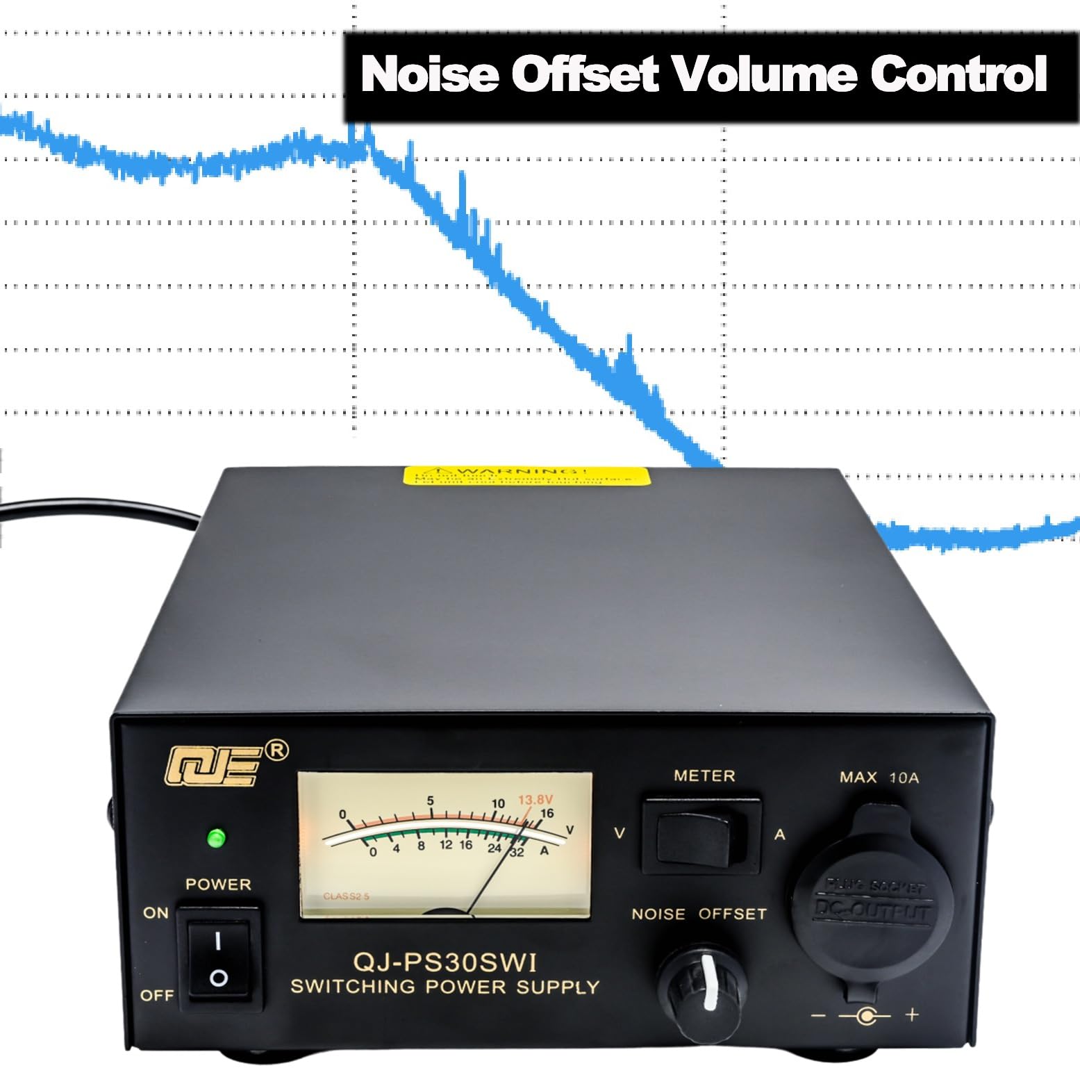 13.8V 30A Regulated DC Power Supply for Ham Radio - Adjustable Switching Bench Power with Cigarette Lighter Socket & Noise Control | Perfect for CB, VHF, UHF, Amateur Radio & Mobile Electronics Testing