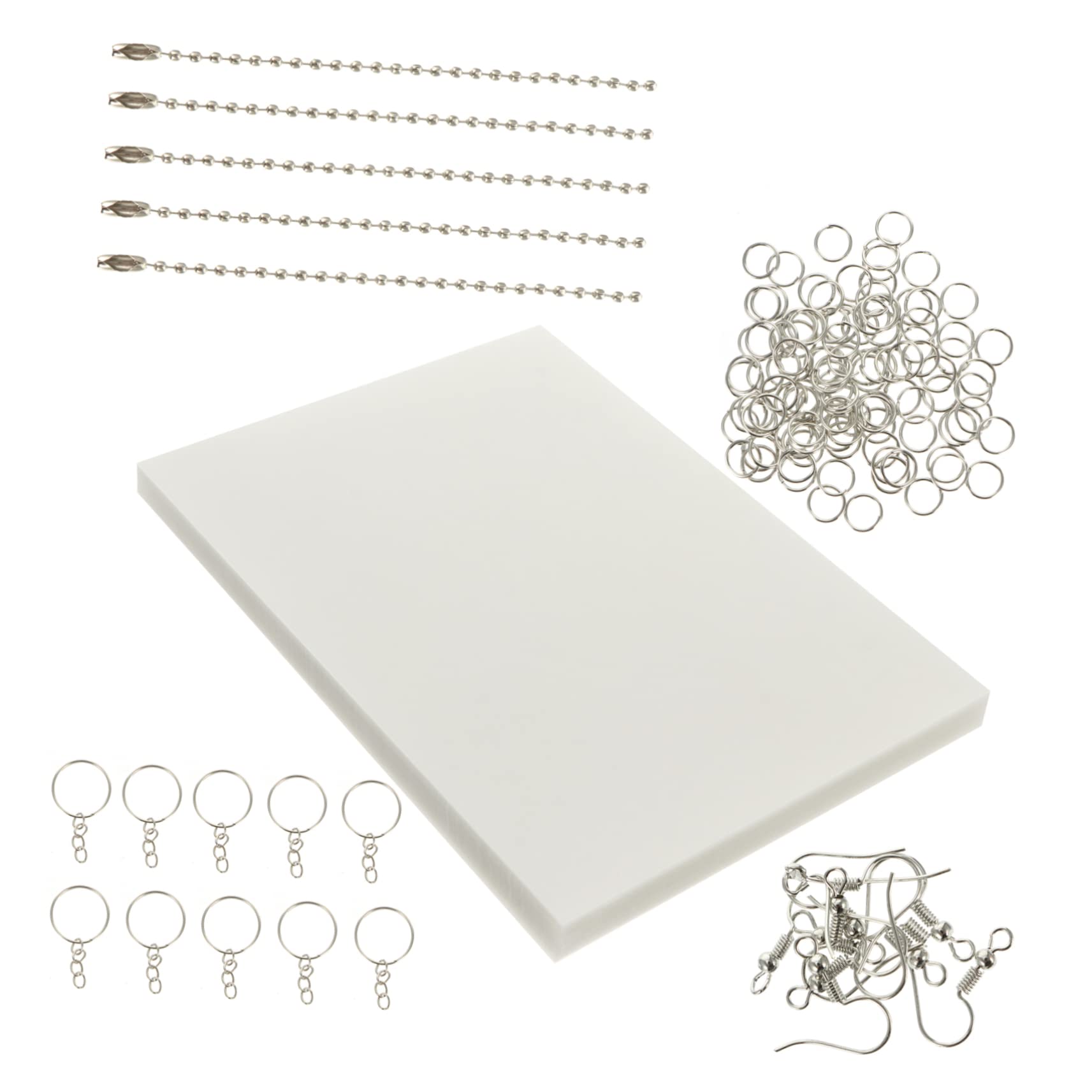 Toyvian 1 Set DIY Shrinky Dinks Art Kit - 50 Sheets Colored Heat Shrink Paper, Wood Grain Shrink Film & Art Supplies for Kids Crafts, Jewelry Making, Keychain DIY & School Projects