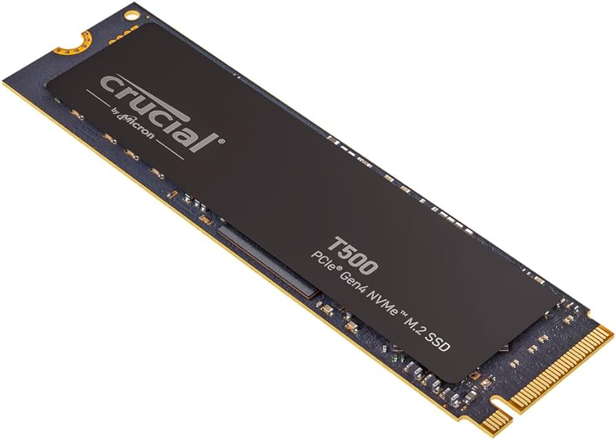 Crucial T500 1TB PCIe Gen4 NVMe M.2 SSD - High Speed Internal Solid State Drive for Gaming, Video Editing & PC Performance Upgrade
