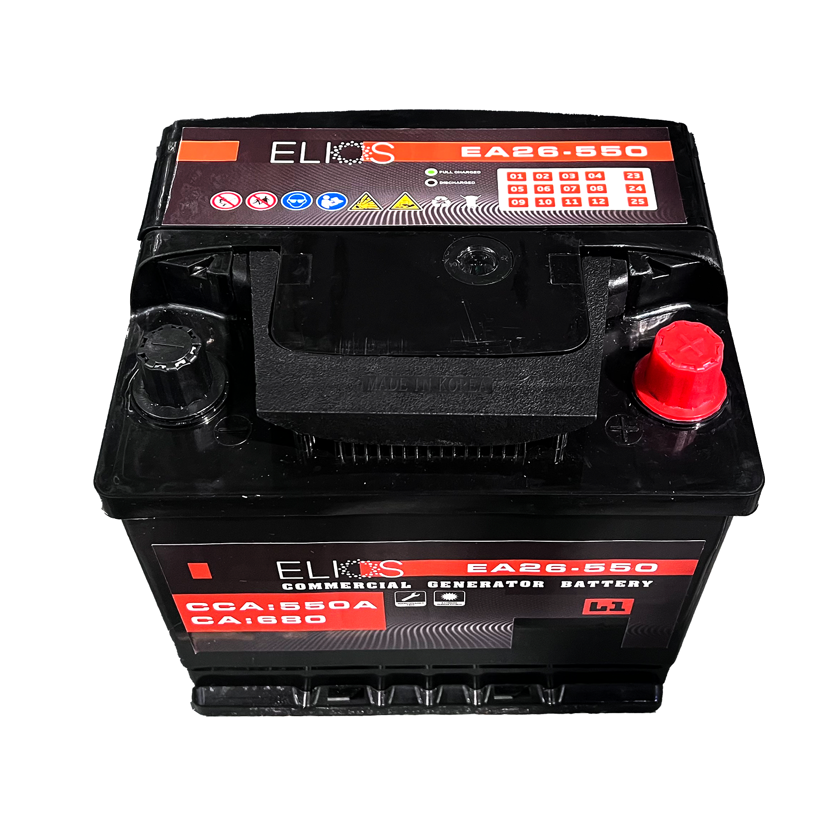 Elios Altilium EA26 550 12V 55Ah Sealed Lead Acid Battery - Deep Cycle Flooded Battery for Solar Power, UPS Backup, Electric Scooters & Marine Applications
