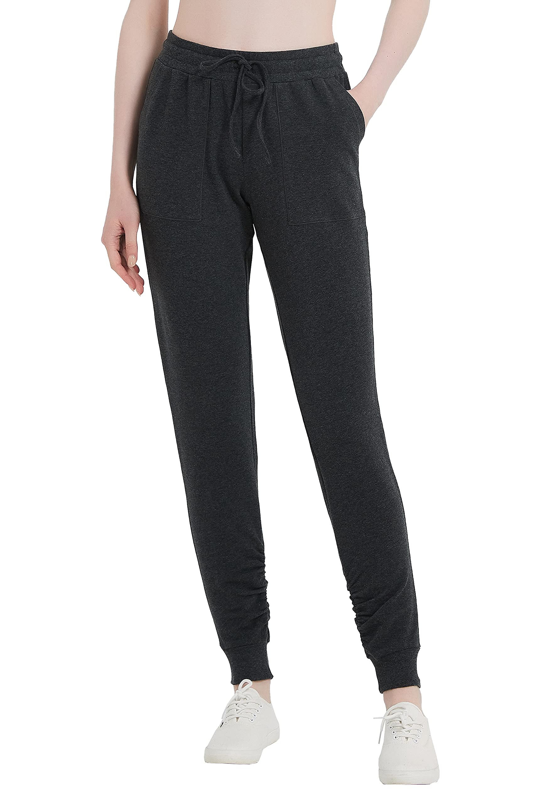 Super Soft Women's Jogger Pants - Mid-Rise Slim Fit Yoga Pants with Pockets | Athletic Lounge Wear for Running, Workouts & Casual Comfort