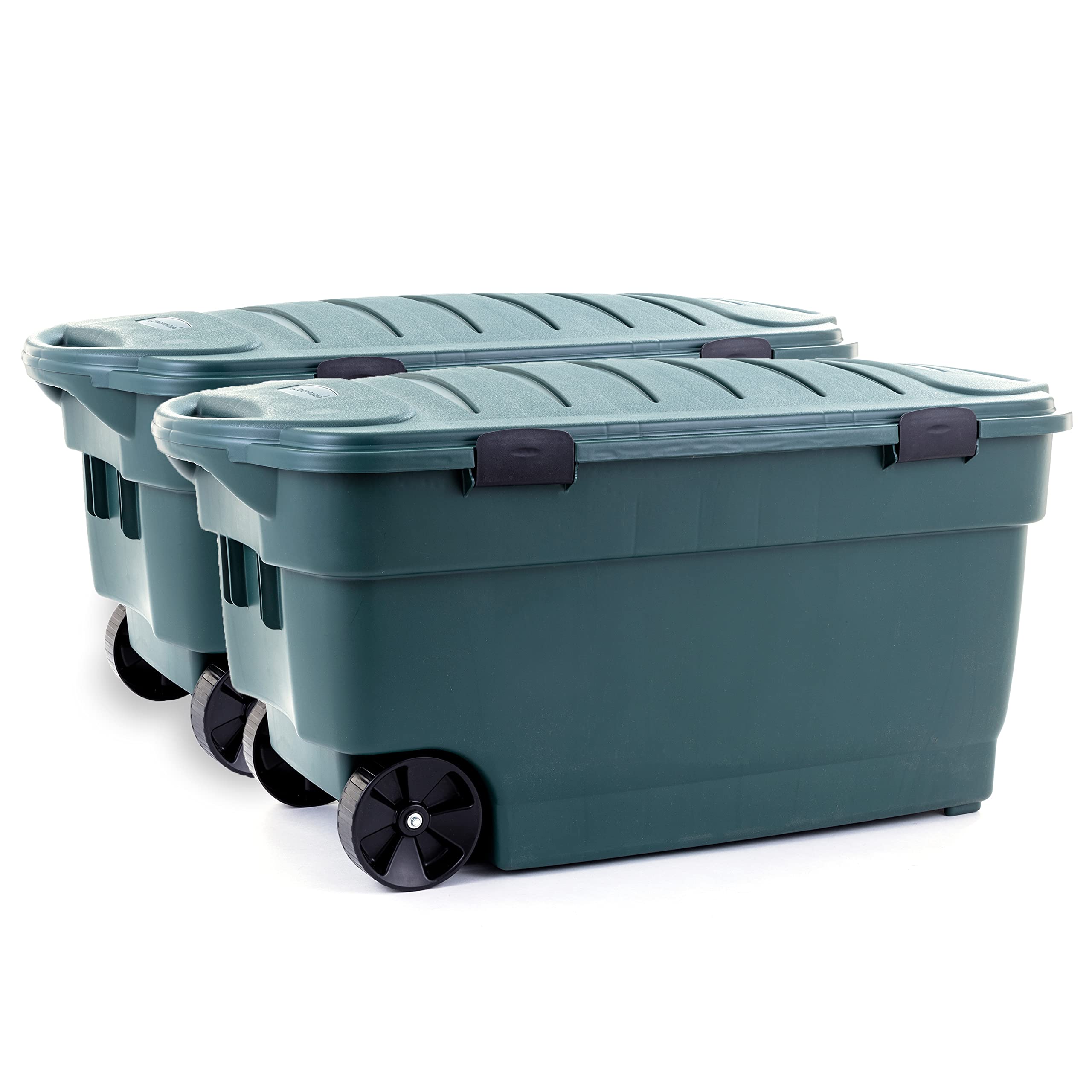 Rubbermaid ECOSense 40-Gallon Wheeled Storage Totes (Pack of 2) - Durable Reusable Bins with Latching Lids for Garage, Basement & Home Organization - Made from Recycled Plastic - Perfect for Seasonal Decor, Sports Gear & Household Storage