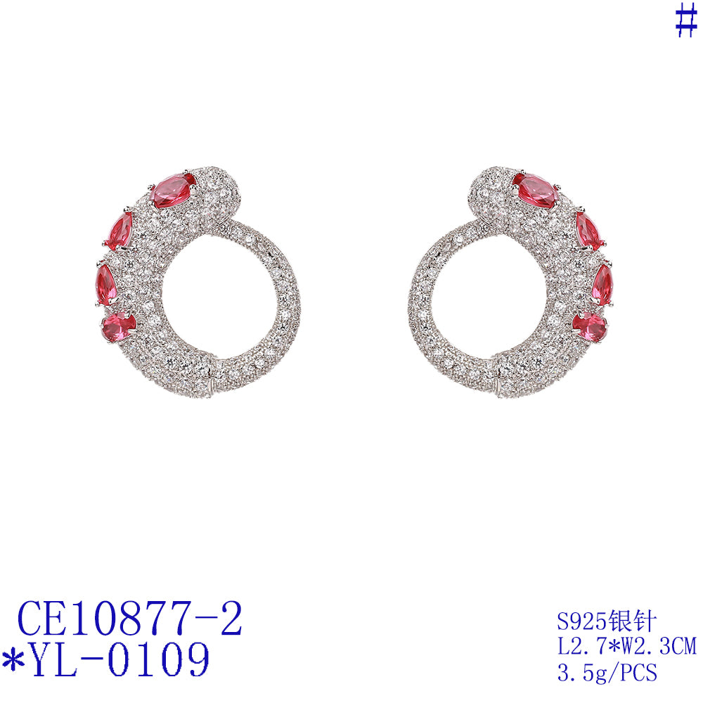 Multicolor Cubic Zirconia Stud Earrings for Women - Elegant Wedding Jewelry Accessories CE10877 - Perfect for Bridal, Anniversary & Special Occasion Gifts