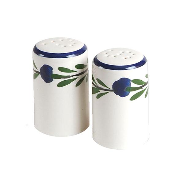 Bella Flora Salt and Pepper Shakers Set - White, Yellow, Blue & Green | Elegant Kitchen Seasoning Containers for Dining Table, Restaurant & Home Decor