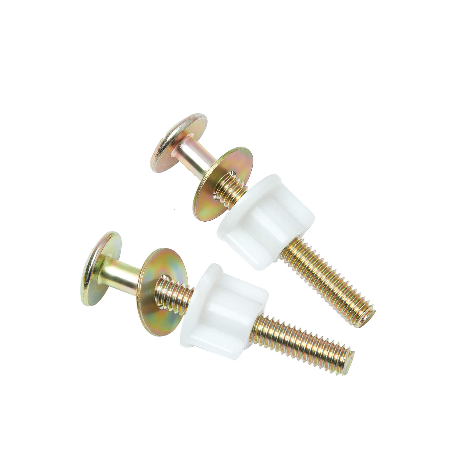 2Pcs Heavy Duty Steel Toilet Seat Hinge Bolts and Nuts Kit with Plastic Nuts & Metal Washers - Durable Toilet Seat Fastener Replacement for Top Mount Hinges - Perfect for Bathroom Renovation and Toilet Seat Repair