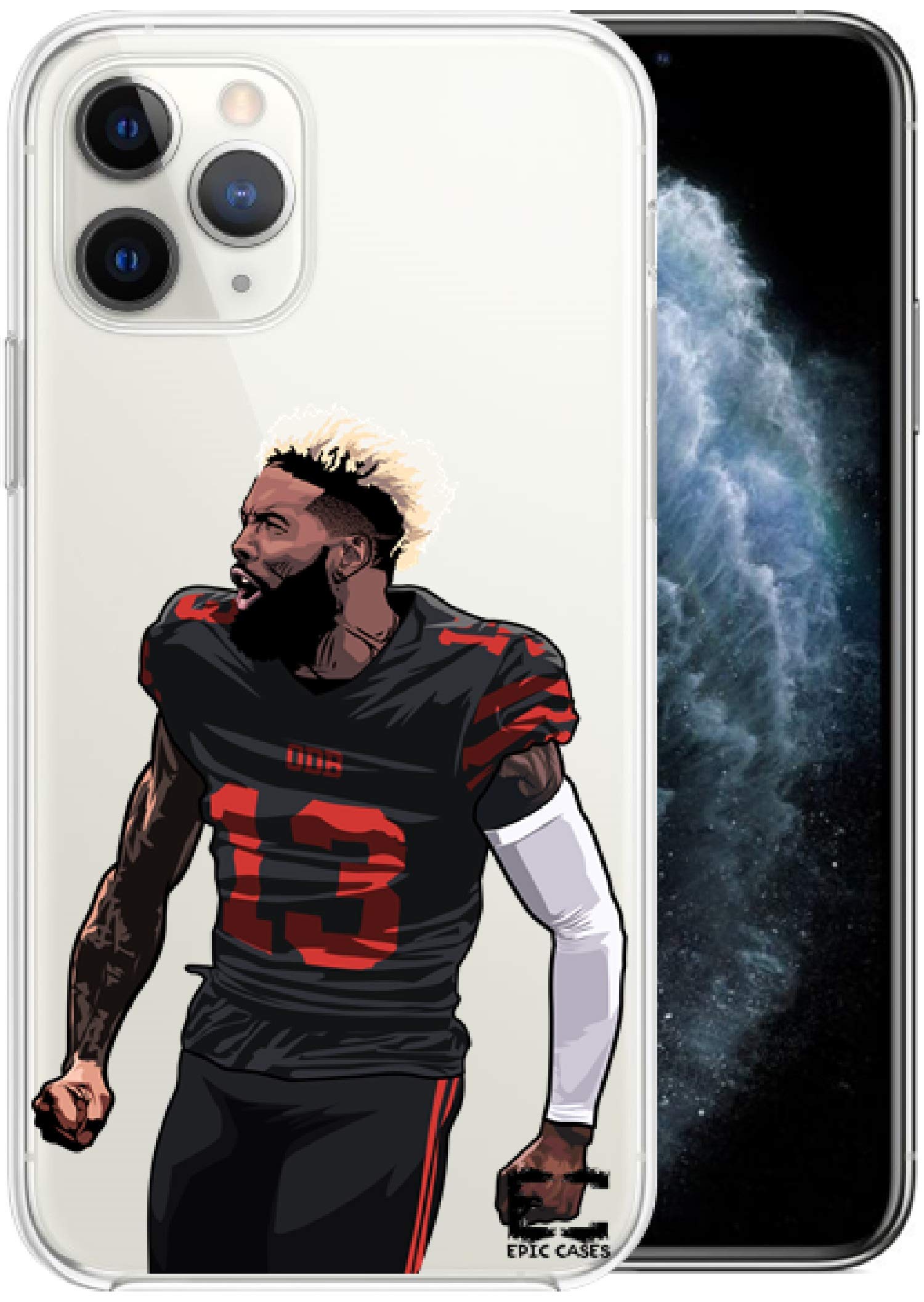 Premium Ultra Slim Crystal Clear TPU Case for iPhone 11 Pro Max - Football Series (Cleveland Browns Design) | Shockproof Protective Cover | Perfect for Everyday Use, Sports & Travel