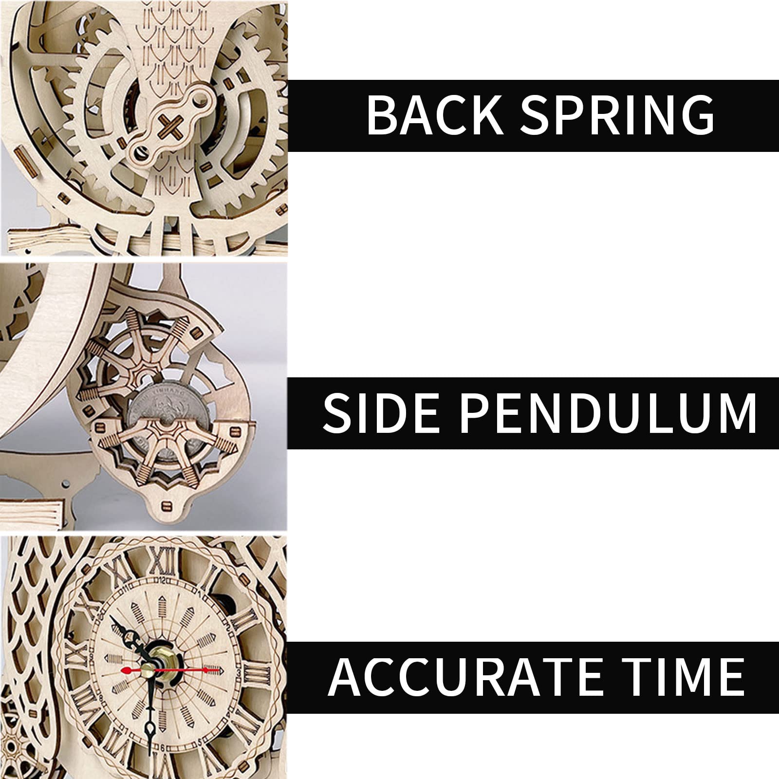 3D Wooden Puzzle Owl Clock Kit - DIY Wooden Model Building Kit for Adults & Teens - Fun Animal Shaped Craft Toy for Home Decor & Gift Giving - Perfect for Relaxation, STEM Learning & Creative Home Office Decor