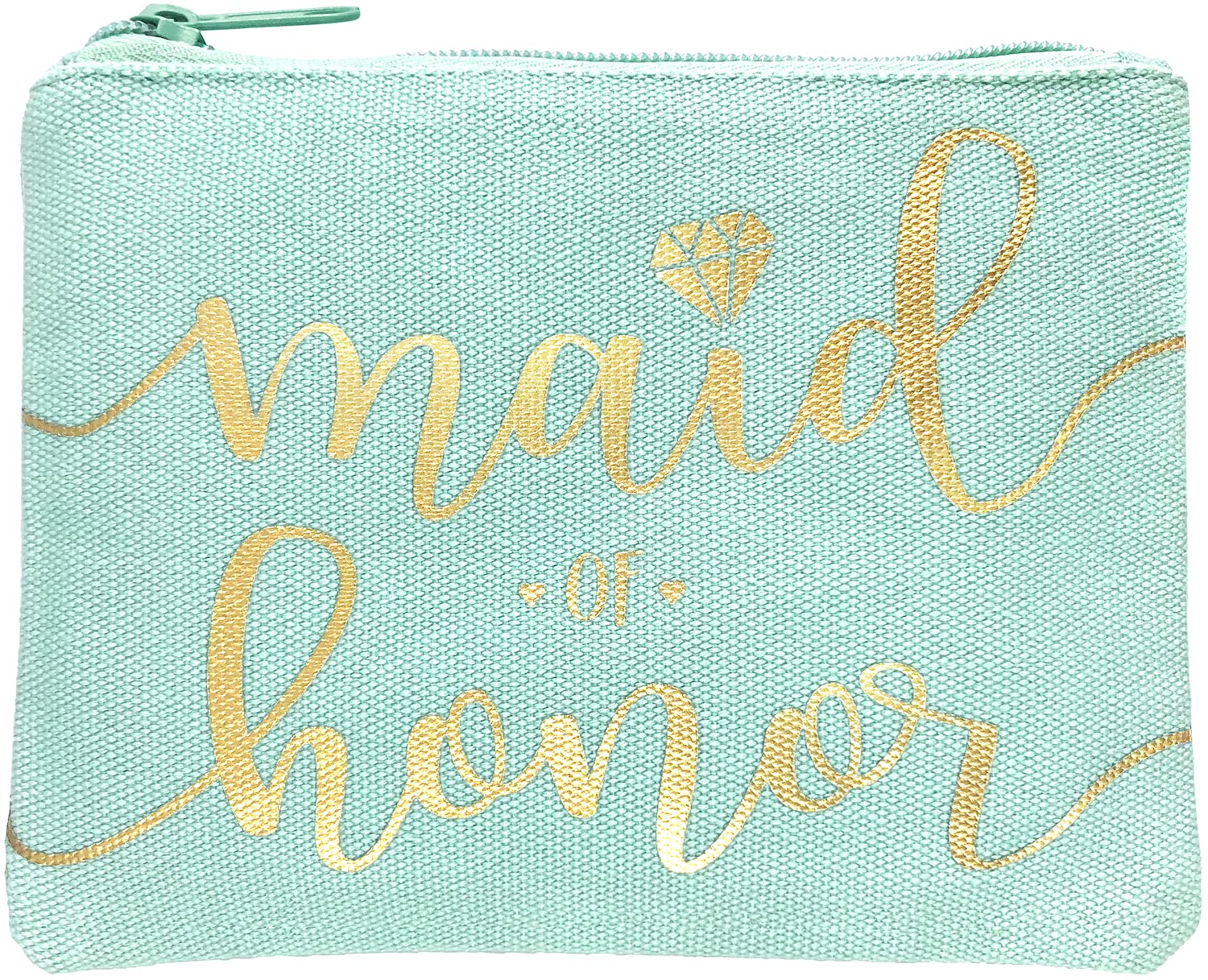 Bridesmaid Makeup Bag - Elegant Cosmetic & Toiletry Organizer for Bachelorette Party, Bridal Shower, Wedding Favors | Perfect as Wedding Survival Kit, Hangover Kit & Keepsake Gift (Maid of Honor Mint Green, 1pc) - Ideal for Travel, Spa Days & Bridal Party Essentials