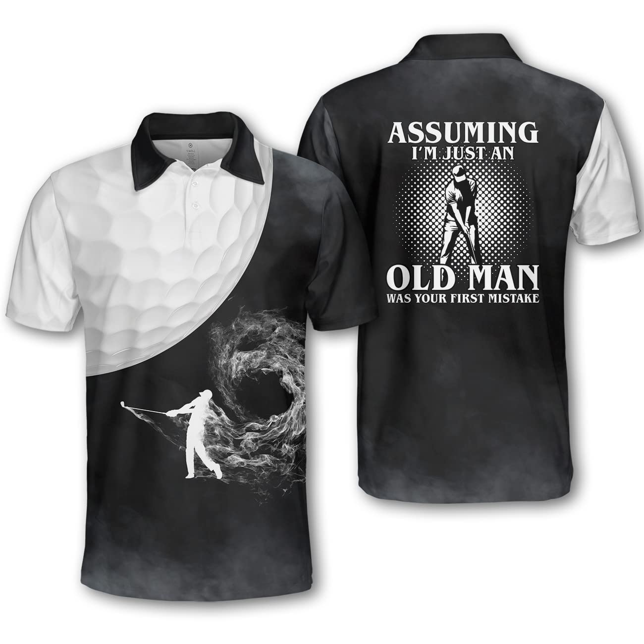 Pologen Funny Golf Shirts for Men - Moisture Wicking Dry Fit Polo with Humorous Designs - Perfect Gift for Golfers & Casual Wear