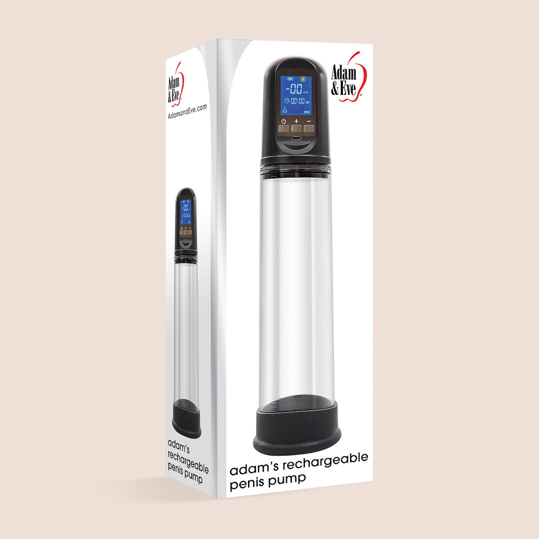 Adams Rechargeable Penis Pump for Men - Smart Electric Vacuum Pump for ED Treatment & Enhancement - Waterproof & Portable for Home & Travel Use