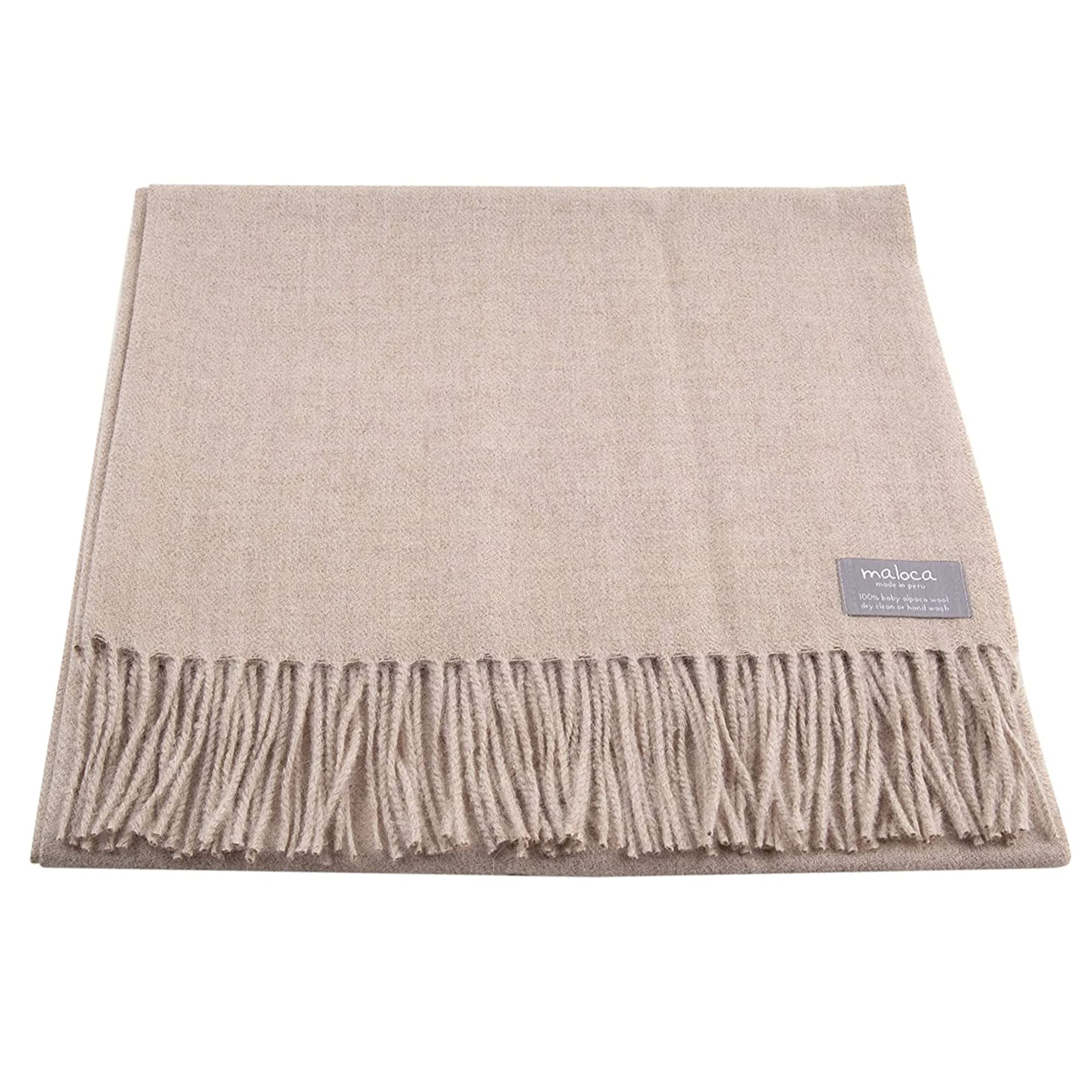 Maloca Pure Baby Alpaca Oversized Unisex Scarf - Ethically Sourced, Hypoallergenic, Softer & Warmer Than Wool - Perfect for Winter Fashion, Outdoor Activities & Gift Giving