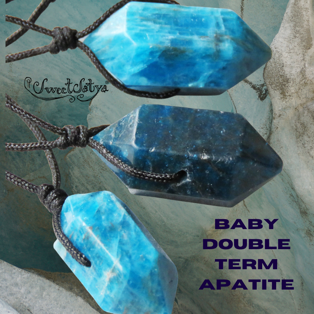 Natural Apatite Double Terminated Necklace - Healing Crystal Jewelry for Chakra Balancing & Energy Cleansing | Perfect for Meditation, Reiki, and Spiritual Healing Practices