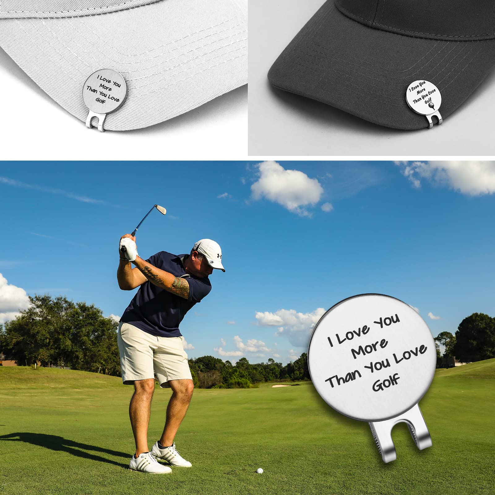Personalized Custom Engraved Golf Ball Marker & Hat Clip - Unique Golf Accessories Gift for Men, Husband, Dad, Boyfriend - Perfect for Golf Tournaments, Father's Day & Birthday Gifts