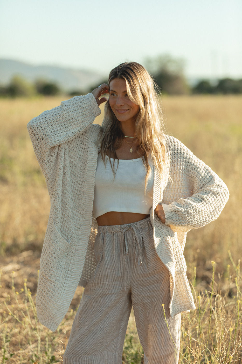 Lottie Oversized Cable Knit Cardigan for Women - Cozy Long Chunky Knit Sweater Open Front - Perfect for Fall, Winter & Layering Outfits