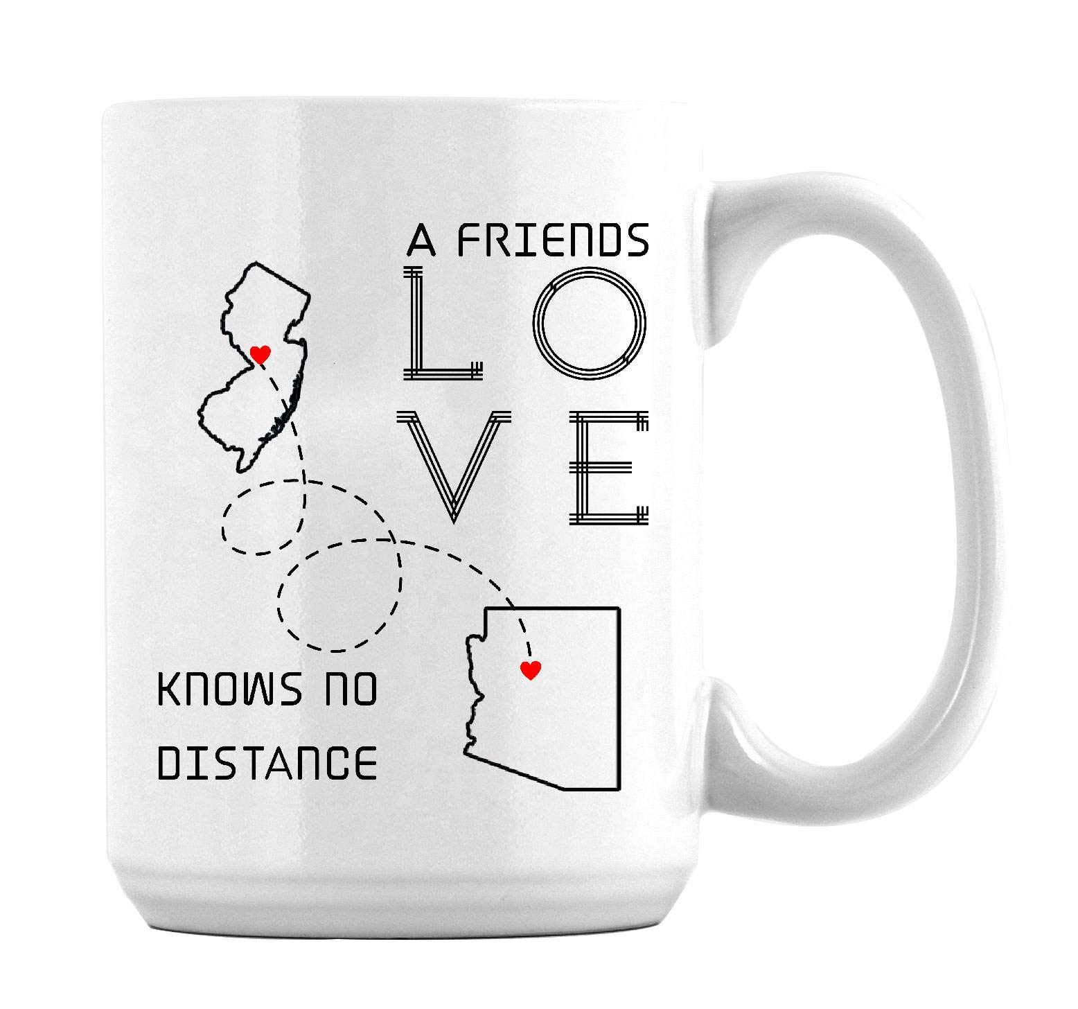 Best Friends Long Distance Mugs - 15oz Coffee Cup for Gifts | Perfect for Virtual Coffee Dates