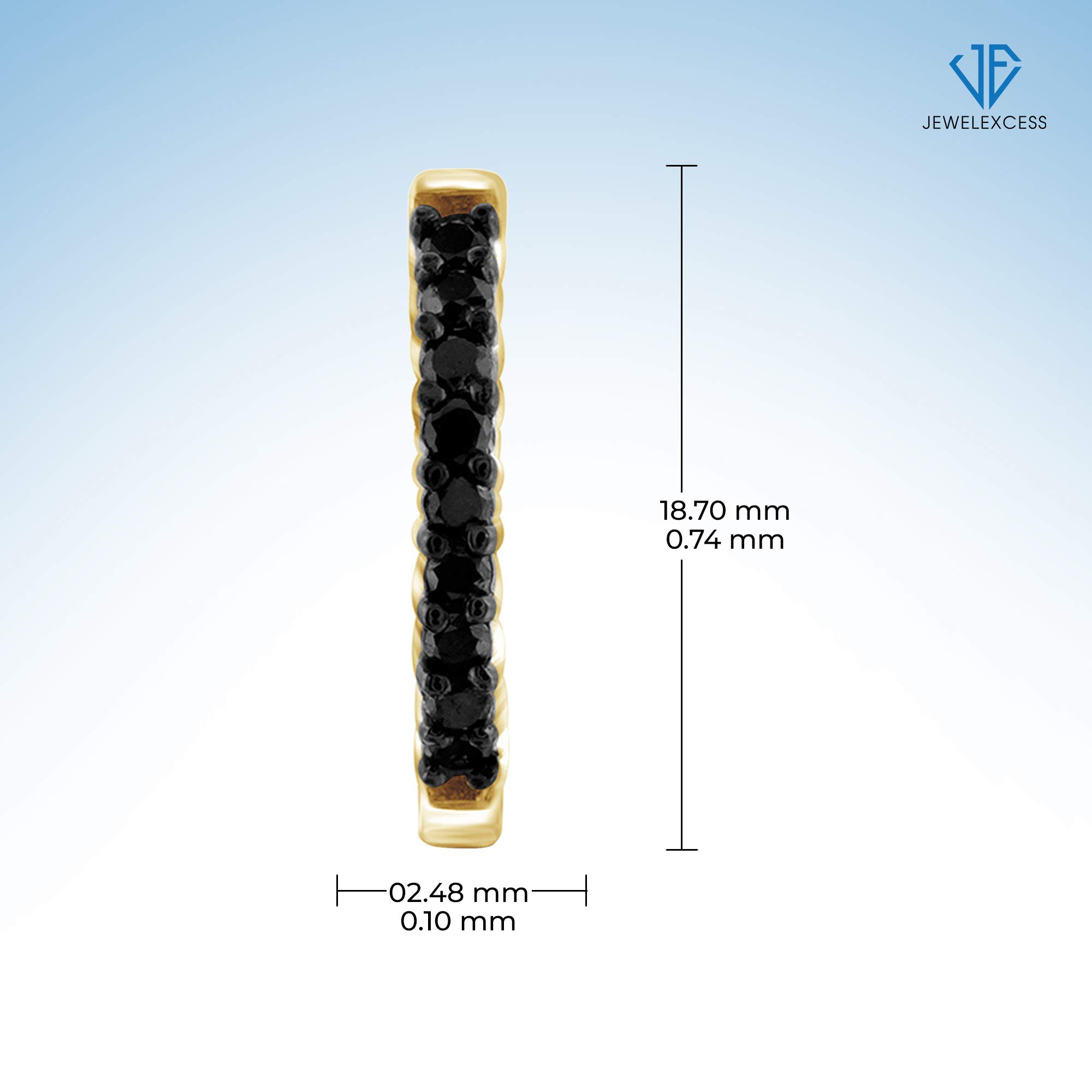 1-Carat Black Diamond Hoop Earrings for Women – 14k Gold Plated Sterling Silver Small Hypoallergenic Hoop Earrings – Perfect for Date Night, Office Wear & Special Occasions