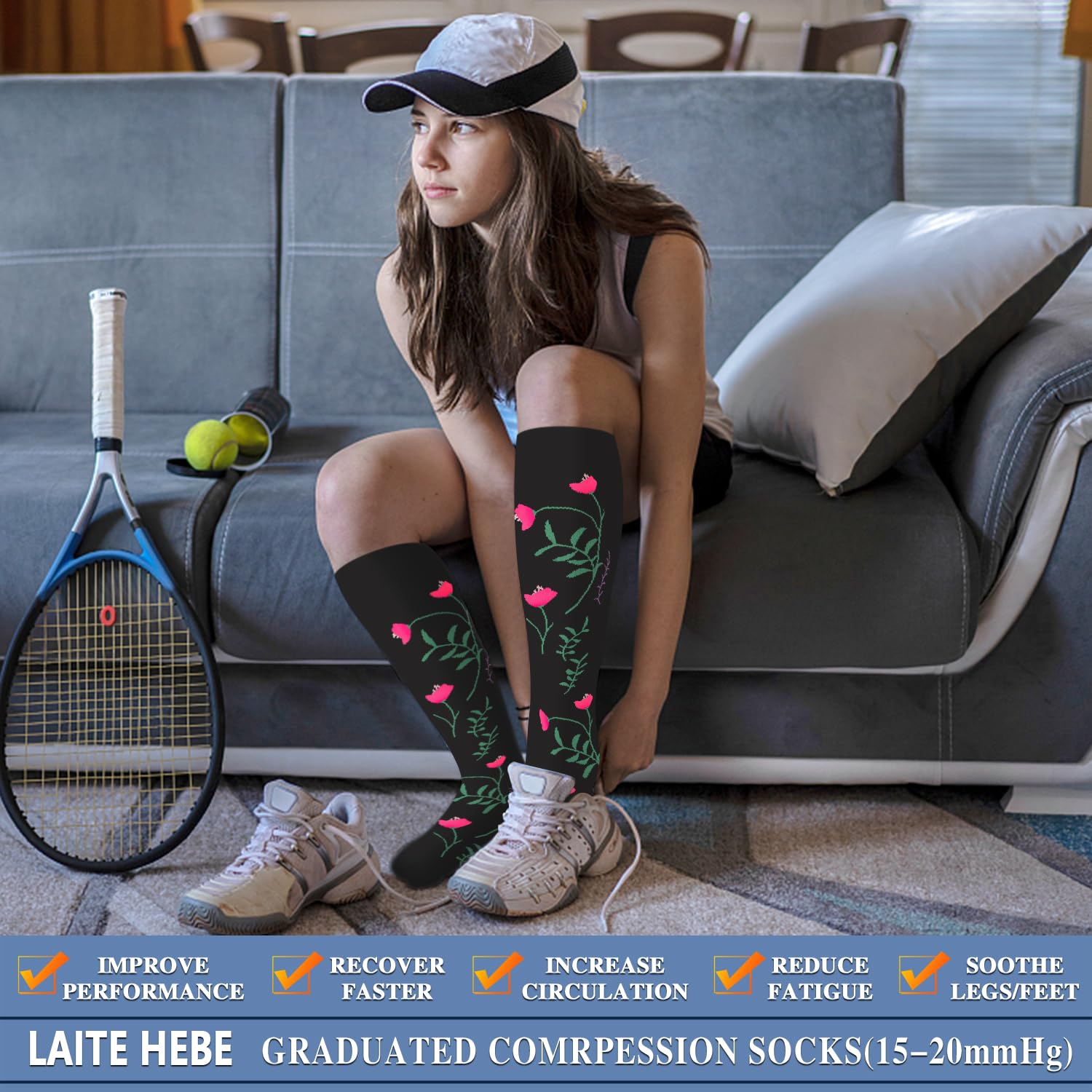 Best Compression Socks for Women & Men - 3 Pairs Medical Grade Support Socks for Improved Circulation, Running, Nursing & Travel - Perfect for Long Flights, Workouts & Hospital Shifts