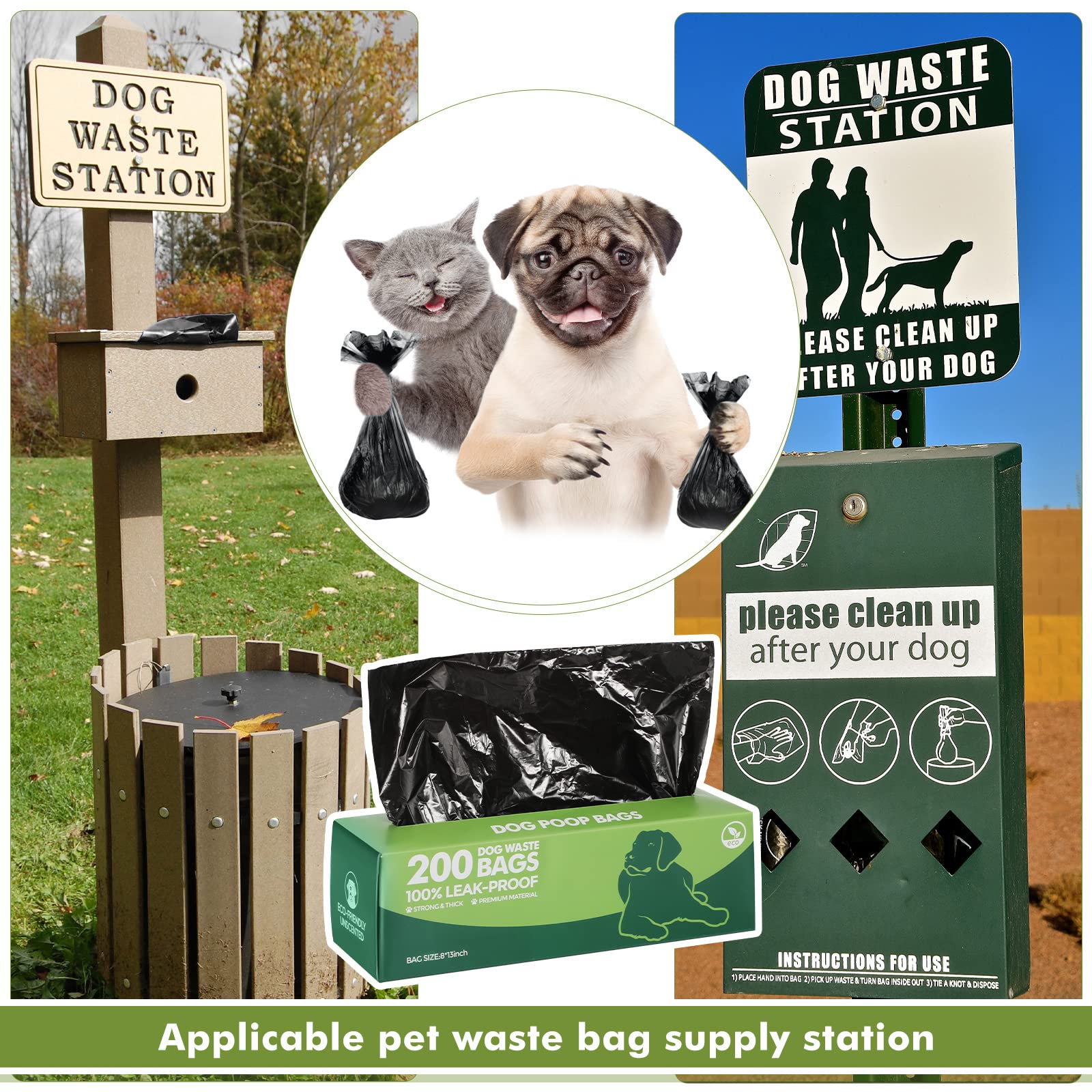 Sherr 20 Rolls (4000 Counts) Extra Thick Leak-Proof Dog Poop Bags - Heavy Duty Pet Waste Bags for Dogs, Puppies & Pets - Convenient for Outdoor Walking, Travel & Park Cleanup (Black, 20 Rolls of 200 Bags)