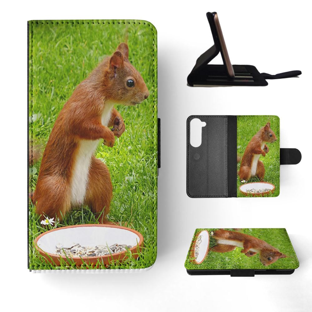 Cute Adorable Squirrel Flip Wallet Phone Case for Samsung Galaxy S23 - Protective Cover with Card Slots | Perfect for Everyday Use, Travel & Outdoor Activities
