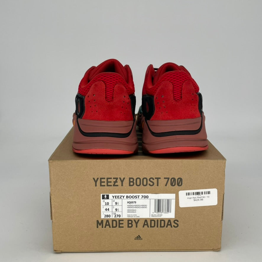 Adidas Yeezy Boost 700 Hi-Res Red Sneakers - Men's Size 10 / Women's Size 11.5 (HQ6979) | Comfortable Running Shoes for Gym, Casual Wear & Street Fashion