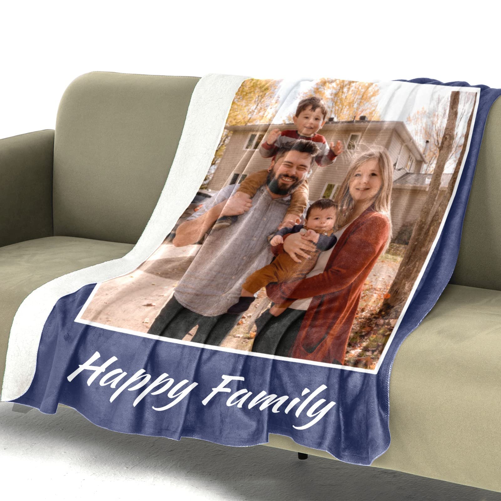 Custom Photo Blanket - Personalized Picture Blanket with Your Design - Perfect Gift for Christmas, Birthday, Anniversary, Mother's Day & Father's Day - Cozy Home Decor, Romantic Keepsake & Thoughtful Present