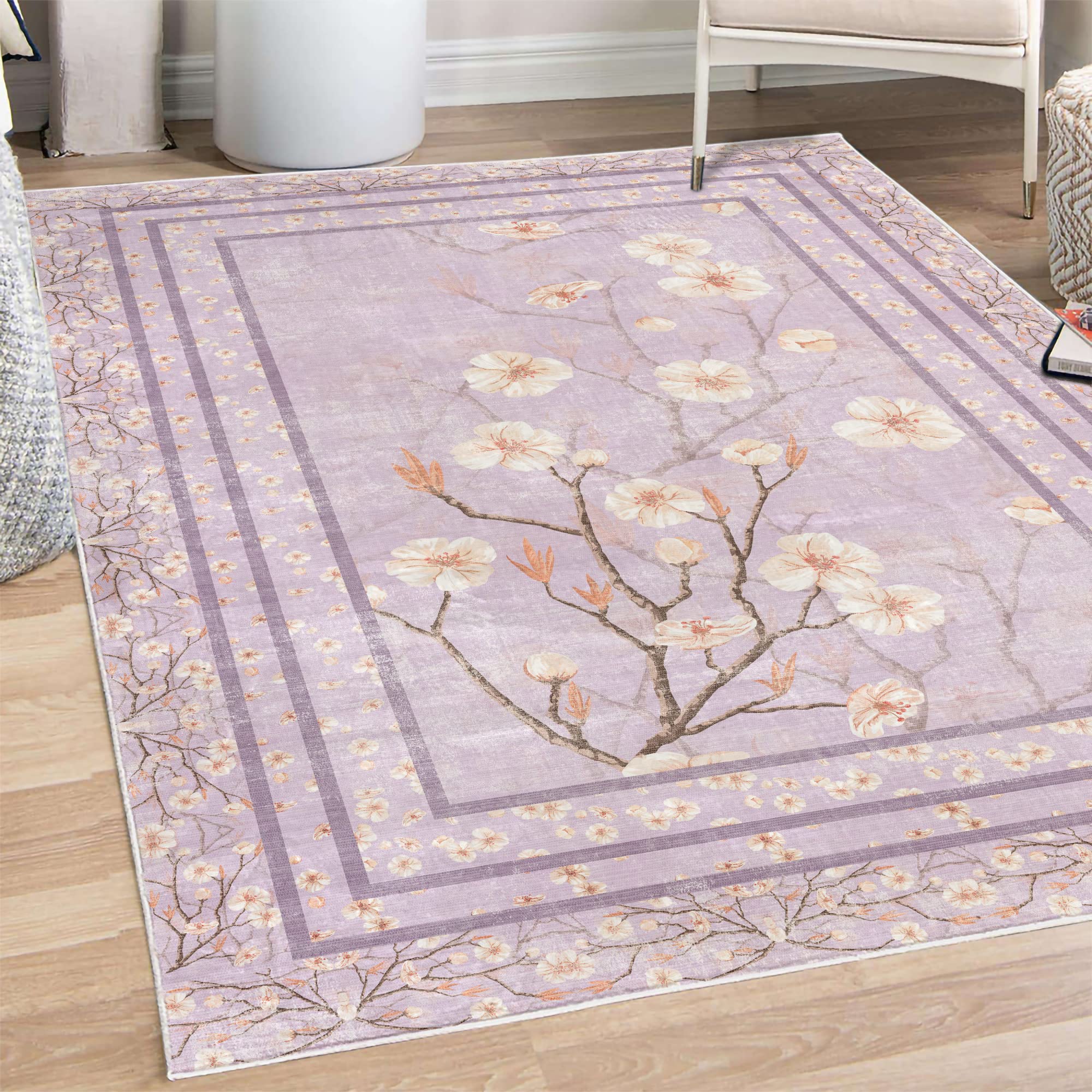 Ambesonne Floral Area Rug - 5'1