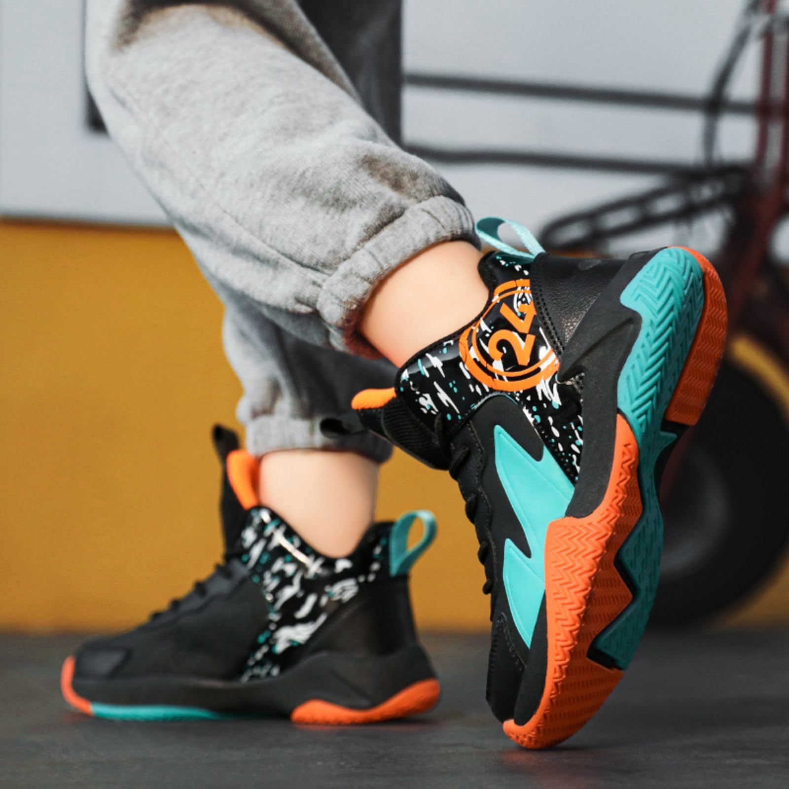 Non-Slip Kids Basketball Shoes for Boys & Girls - Lightweight, Breathable Sports Shoes for Indoor & Outdoor Play