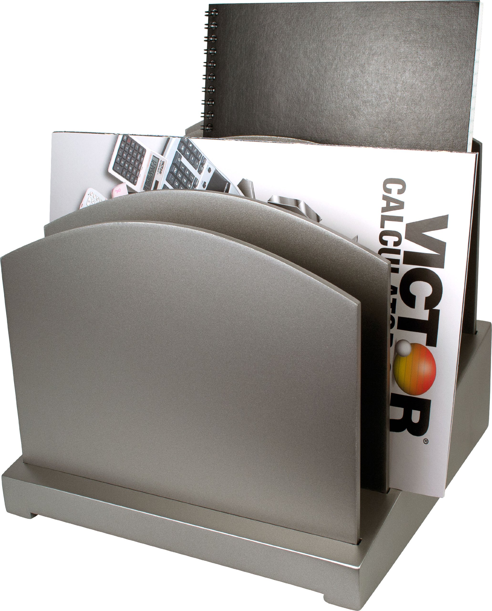 Silver File Organizer - Wooden Desktop Document Holder for Office & Home - Perfect for Bills, Letters, and Paperwork Organization