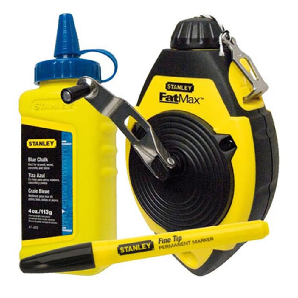 Stanley Chalk Line Reel with Blue Chalk - 30m Durable String Line for Construction, Carpentry & DIY Projects | Perfect for Marking Straight Lines on Concrete, Wood & Metal Surfaces