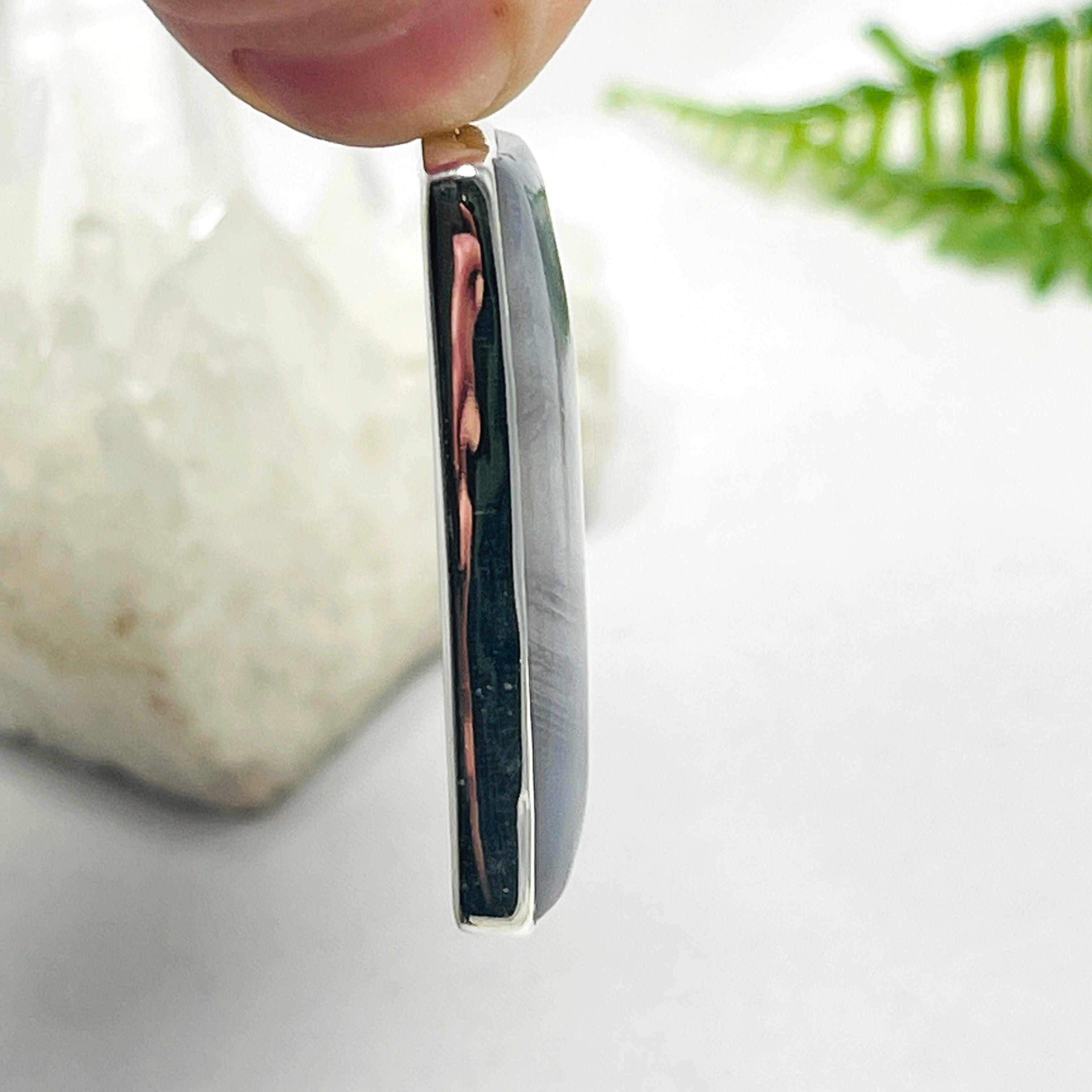Botswana Agate Rectangle Pendant KPGJ3570 - Natural Stone Jewelry for Women, Healing Crystal Necklace for Meditation & Spiritual Protection