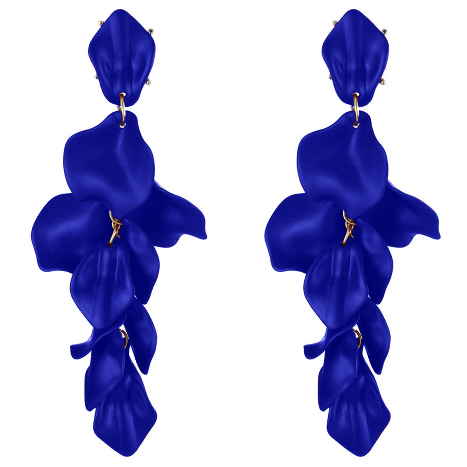 Chamqueen Multicolor Rose Petal Pendant Earrings for Women and Girls - Elegant Dangle Jewelry for Parties, Weddings & Date Nights
