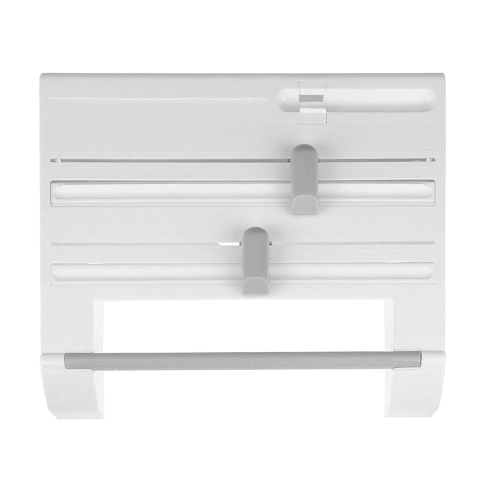 MERIGLARE Plastic Wrap & Foil Holder with Bottle Opener - White Kitchen Organizer for Easy Food Storage & Wrapping - Perfect for Countertop & Pantry Organization