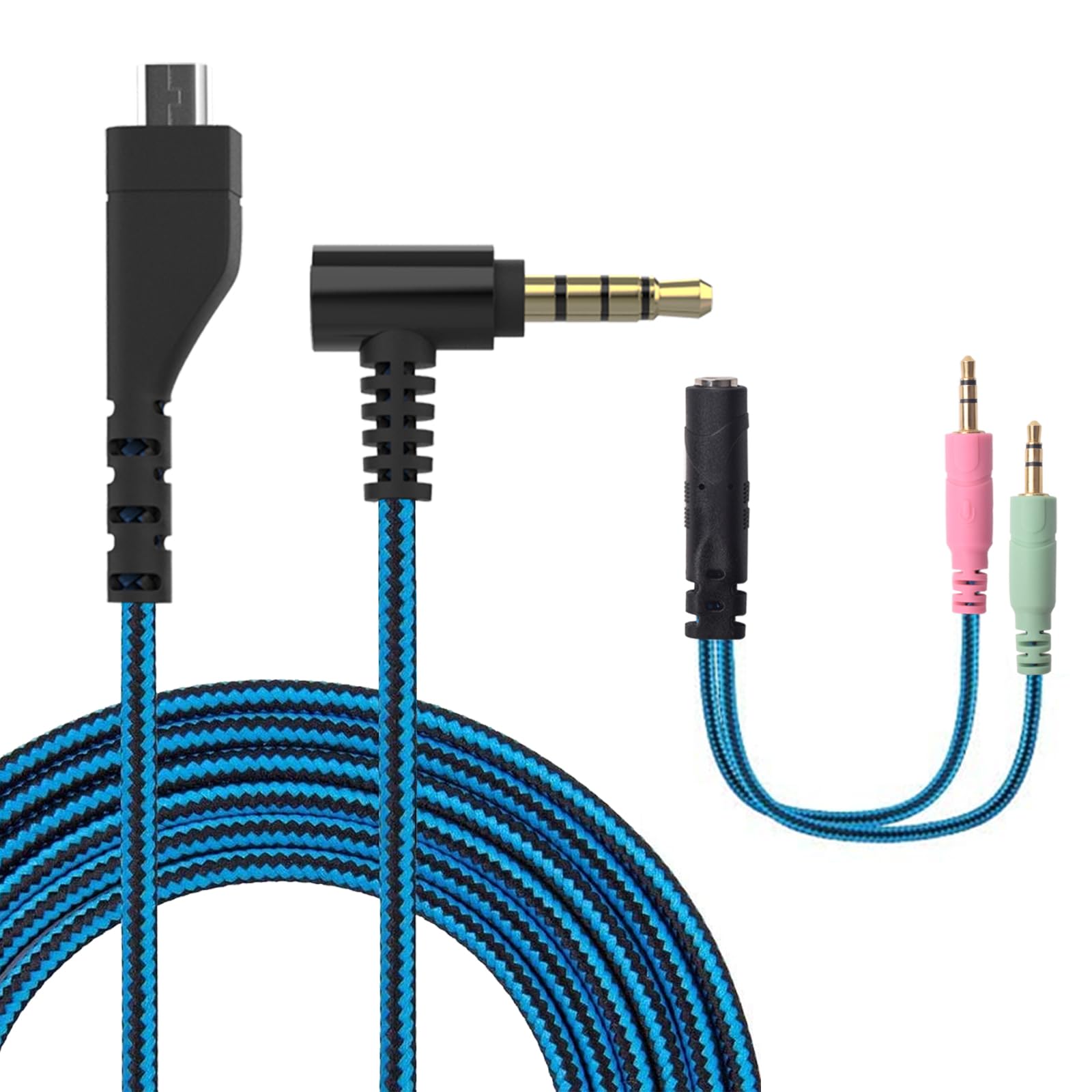 SteelSeries Arctis 5 Replacement Cable - Compatible with Arctis 3/5/7/Prime/Pro Wireless Gaming Headset - 3.5mm Audio Splitter Cord (6.6ft) for PC, PS4, PS5, Xbox - Perfect for Gaming, Streaming & Online Meetings