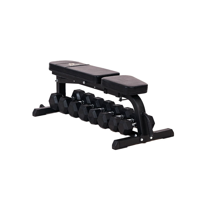 Orbit Bench OBB1001A with 3 Pairs of Rubber Hex Dumbbells - Adjustable Weight Bench for Home Gym, Strength Training & Full Body Workouts