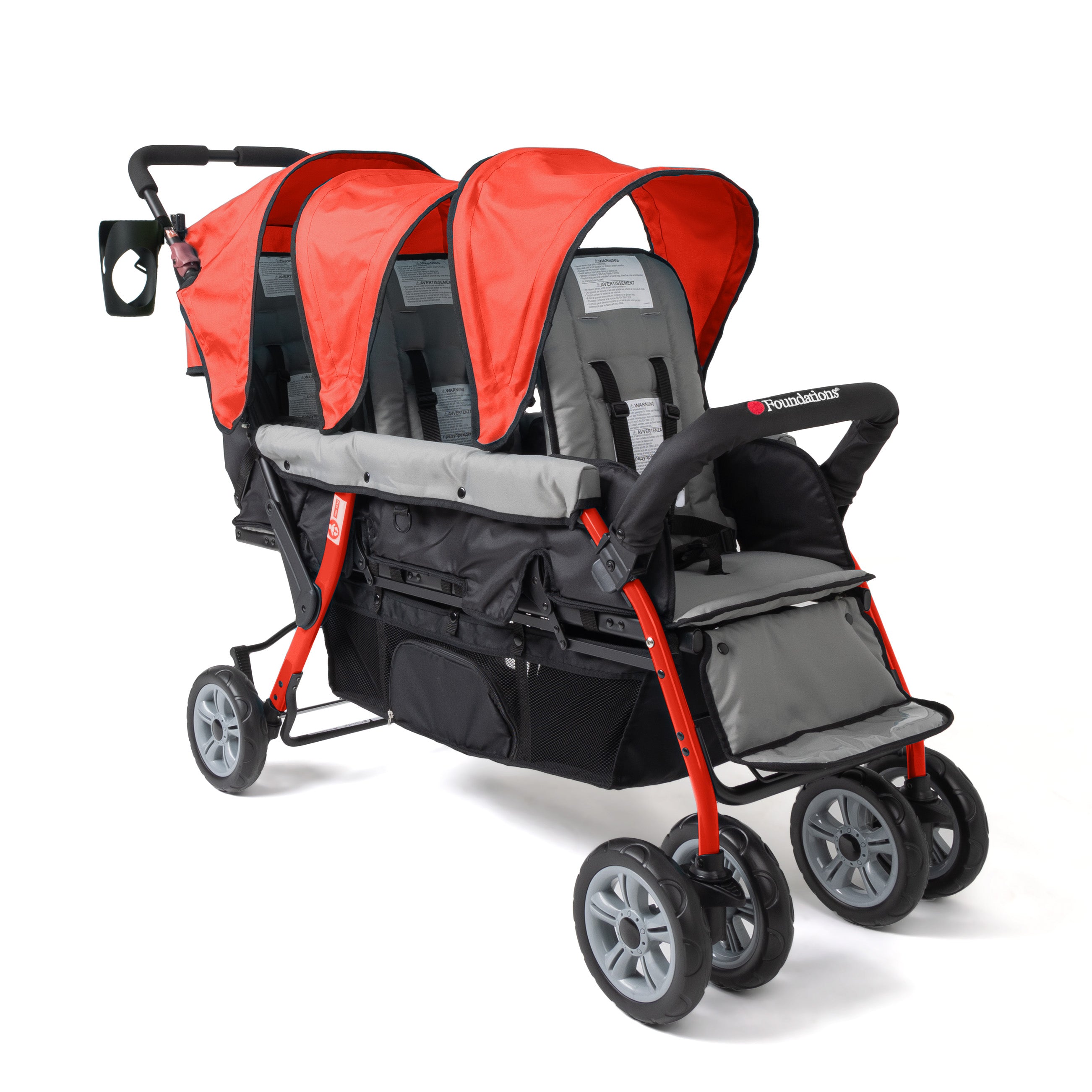 Gaggle Compass Trio 3-Seat Triple Stroller for Toddlers - Lightweight & Compact Baby Stroller for Twins + One - Perfect for Shopping, Travel & Family Outings