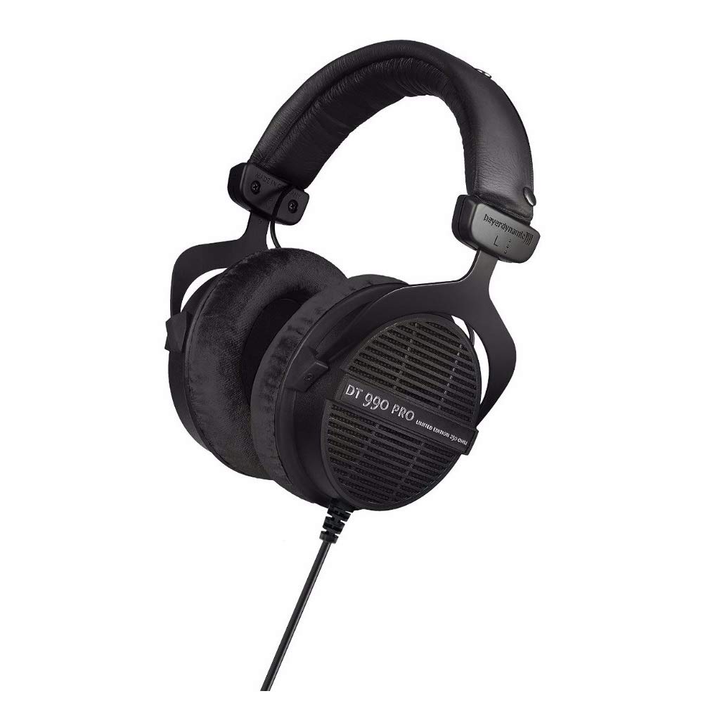 Beyerdynamic DT 990 PRO 250 Ohm Studio Headphones - Premium Over-Ear Headphones for Music Production, Gaming & Audio Mixing (Limited Edition Ninja Black) with 4-Channel Headphone Amplifier Bundle - Perfect for Home Studio, Podcasting & Professional Audio Work