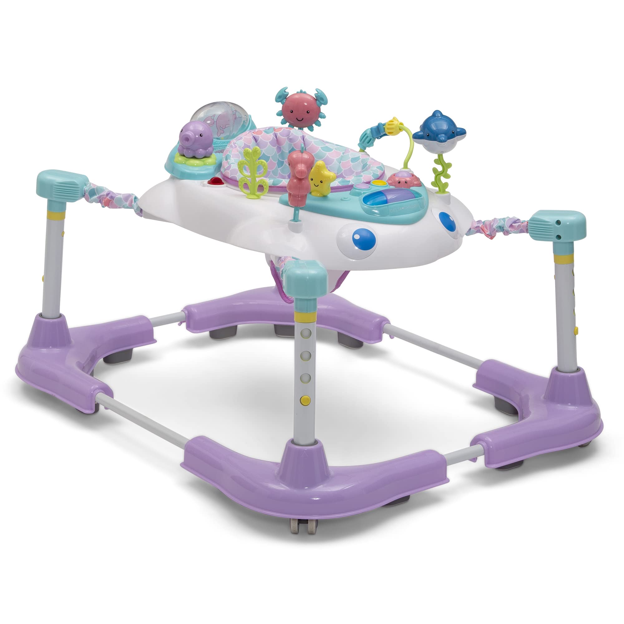 Delta Children Learn2Walk Balancer Baby Walker - Purple Ocean Adventure | Adjustable Height, Non-Slip Base for Safe Learning | Perfect for First Steps & Indoor Playtime