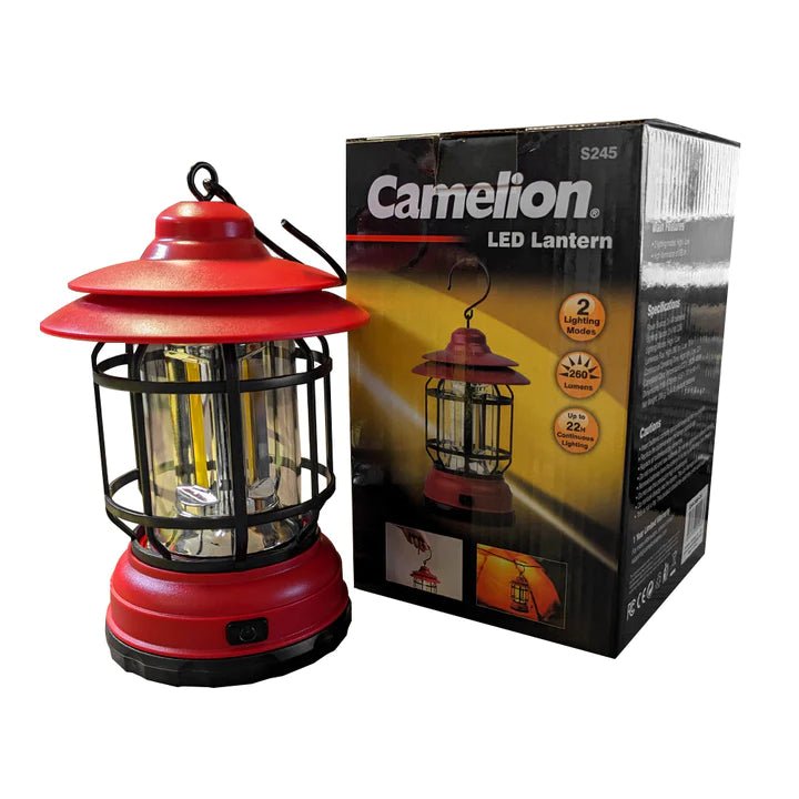 Camelion 260LM LED Camping Lantern - Portable Rechargeable Outdoor Light for Hiking, Emergency, Power Outages & Backyard