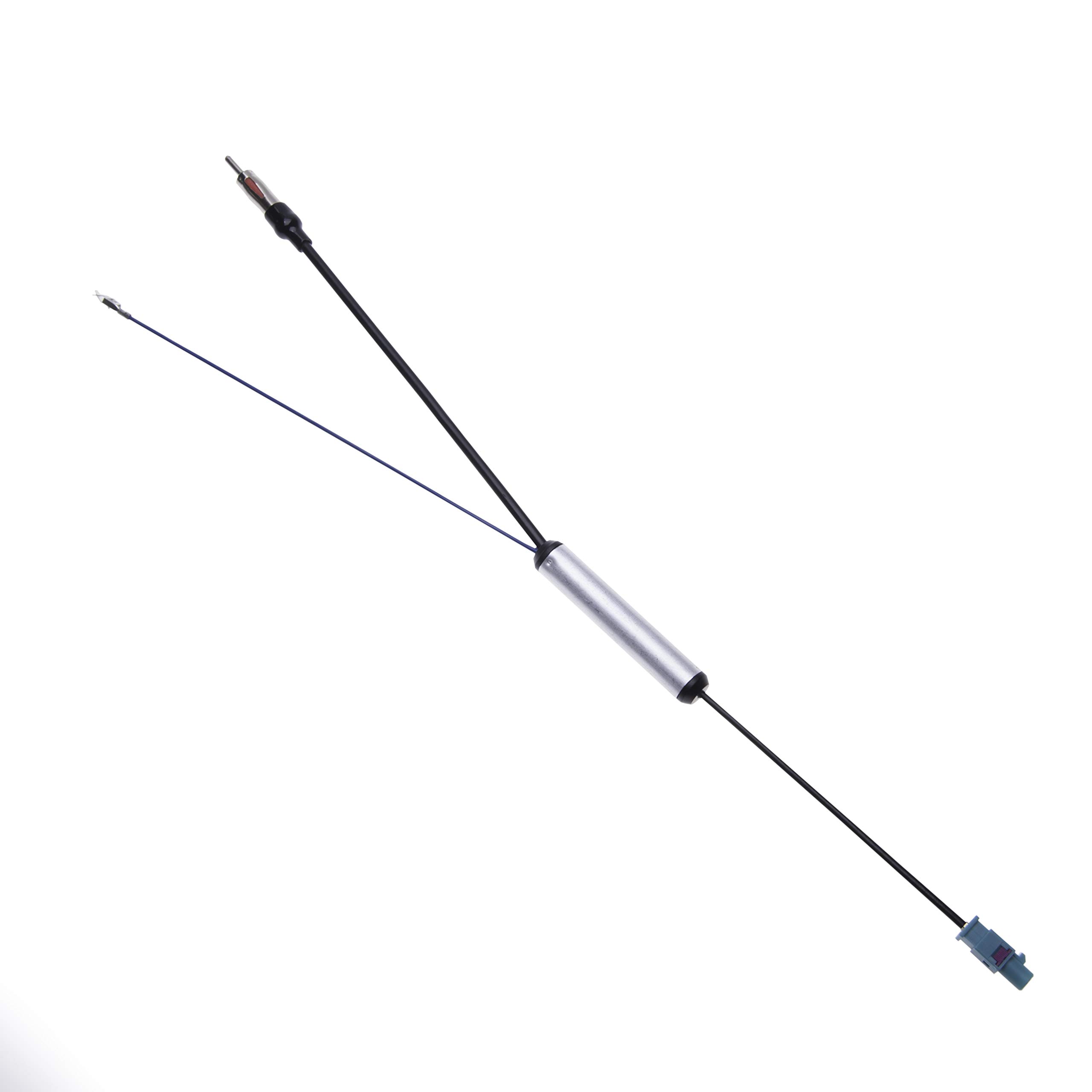Keple Diversity Radio Antenna Fakra Adapter - Car Stereo Amplified Antenna Connector for Audi A4/S4 2009-2014 | Fakra Male to DIN Male Plug | Enhanced FM/AM Radio Reception for Aftermarket Car Audio Systems